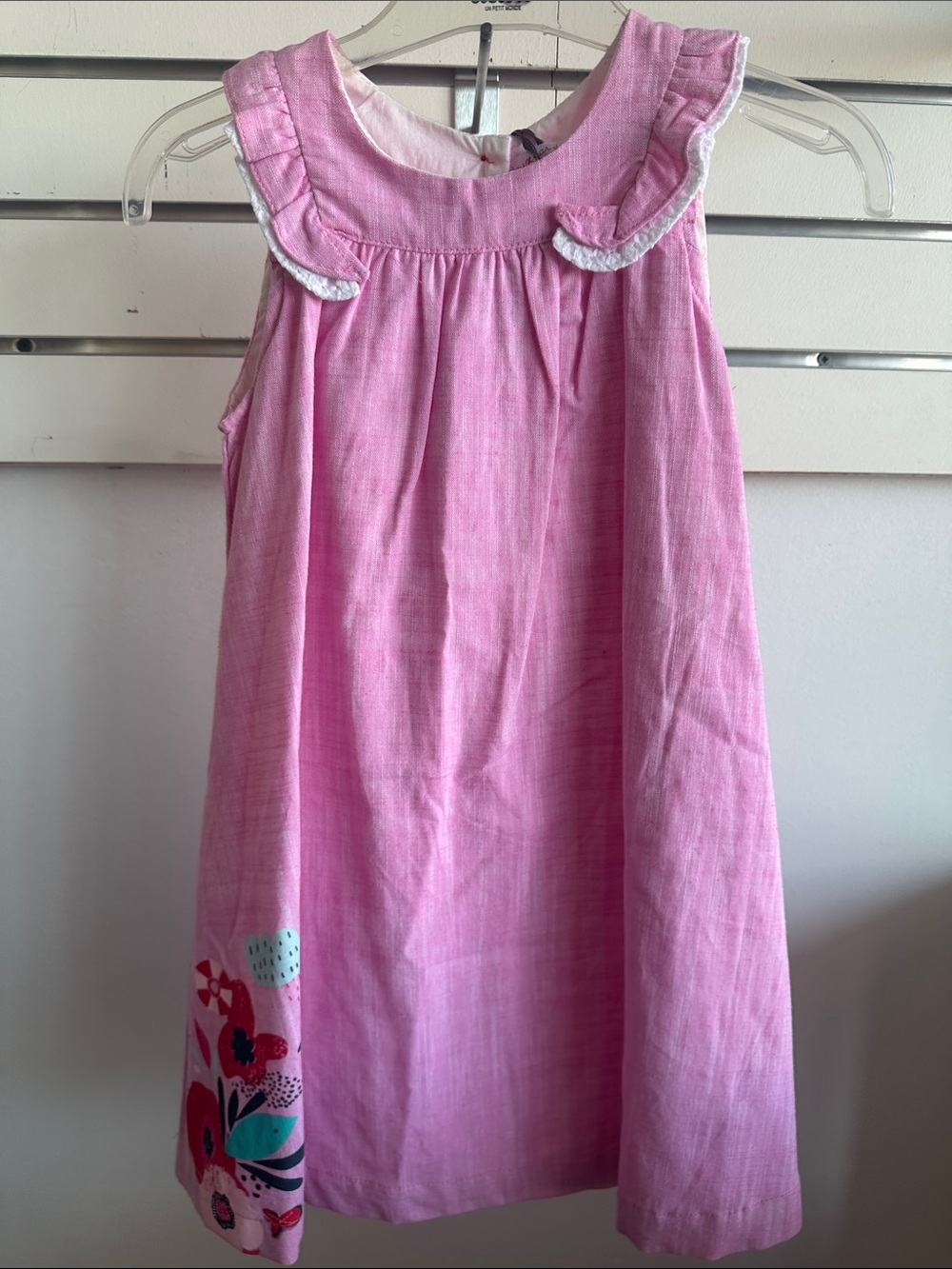 deux par deux Pink Sleeveless Floral Hem Dress
